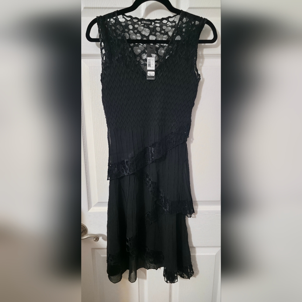 Komarov Black Textured Dress, L